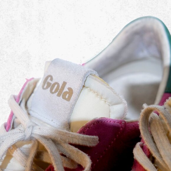 Gola Suede Sneakers Women’s 10 Pink w/ Green Stripe Anthropologie Exclusive - Picture 5 of 7